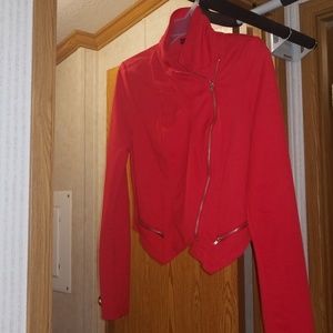 Red asymmetrical jacket